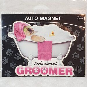 "Professional Groomer" Dog Bubble Bath Auto Refrigerator Toolbox Magnet 4x5 inch